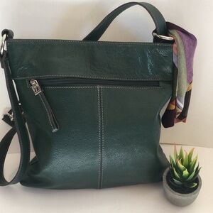 Tignanello Green Leather Crossbody